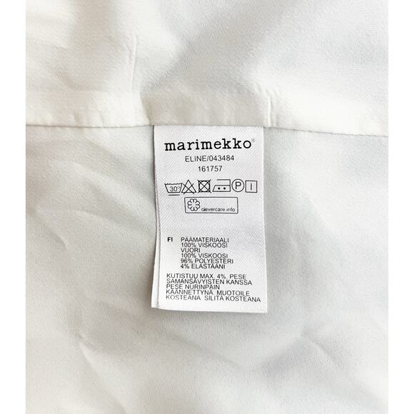 Marimekko Eline Shift Midi Dress Sleeveless Blue White Floral Size 38 - Picture 8 of 9